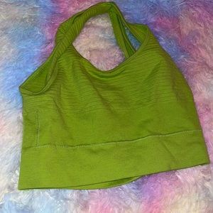 Green sports bra